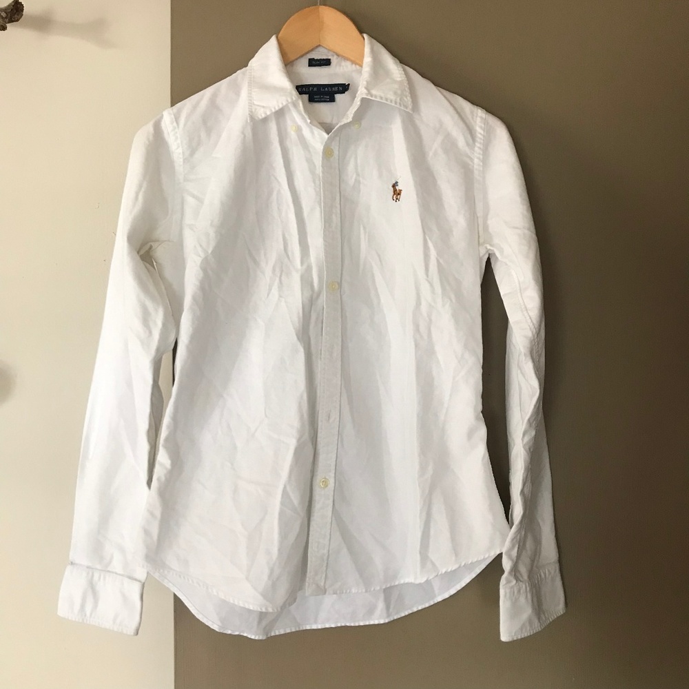 Heavy Cotton White Ralph Lauren Button-Down Slim